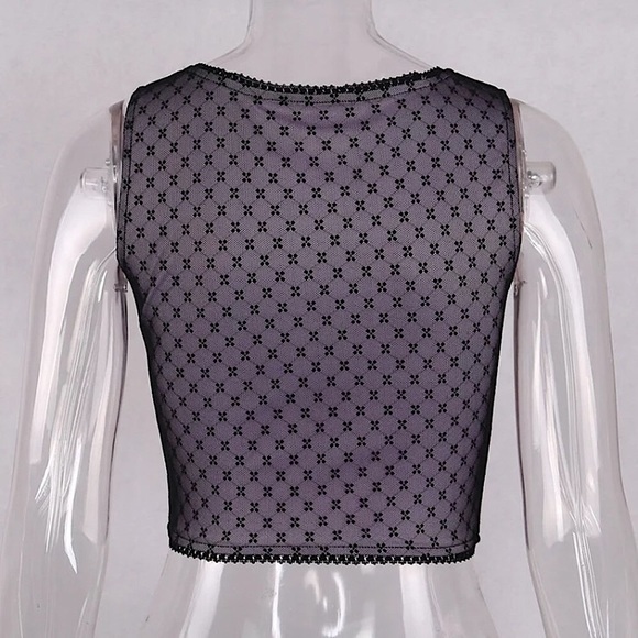 Purple & black hook front crop corset top - Picture 12 of 16